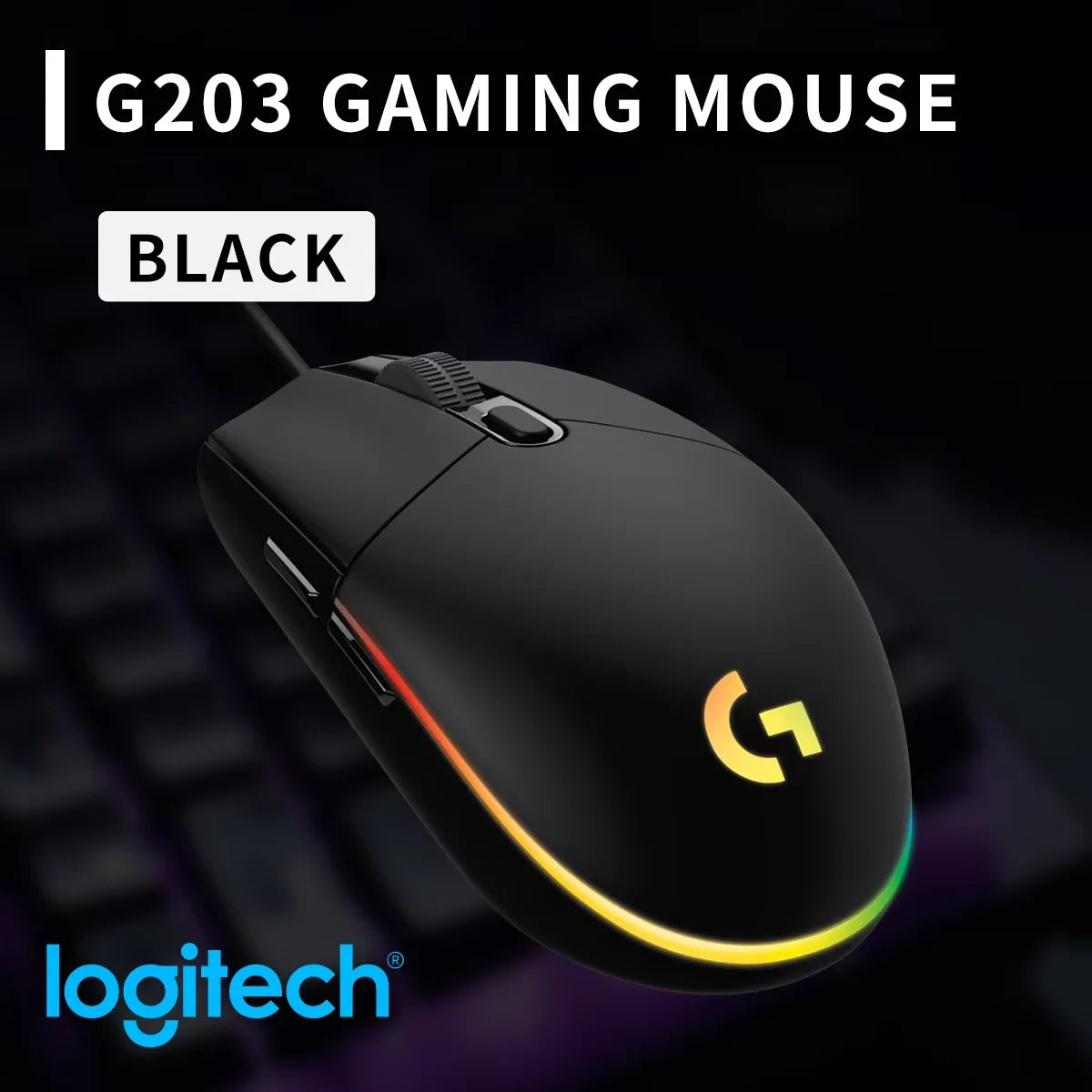 The G102/G203 with LIGHTSYNC lighting effect, featuring a resolution of 8000 DPI, offers smooth and responsive gaming experience