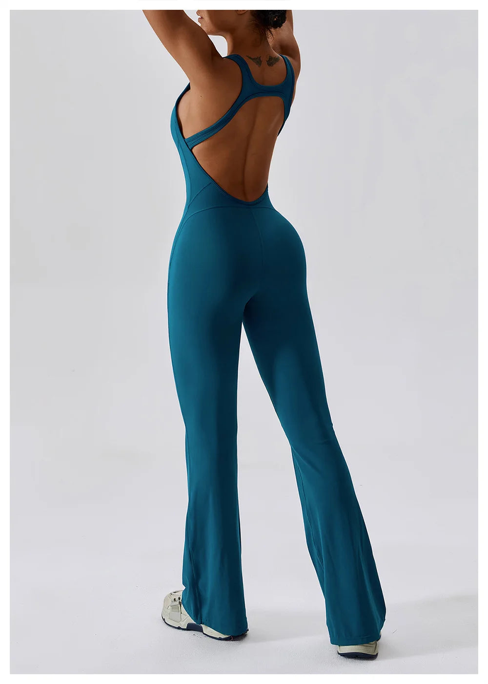 Solid Yoga Jumpsuit One Piece Outfit Fitness Bodysuit Workout Clothes for Women Sportwear Women Buttock lifting Set Activewear