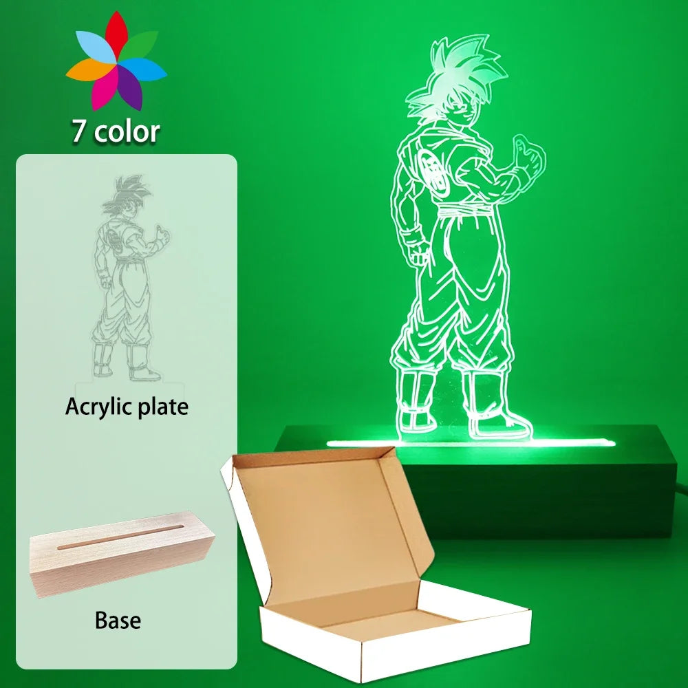 Gaming Room Lamp Anime Goku Night Light Luces Led Lights For Bedroom Home Decoration Usb Small Rgb Lighting Xmas Birthday Gifts