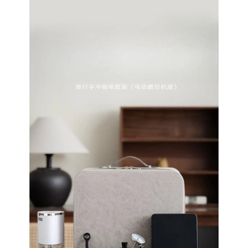 V60 Travel Hand Brew Coffee Set Electric Bean Grinder Stainless Steel Coffee Pot Household Storage Kit