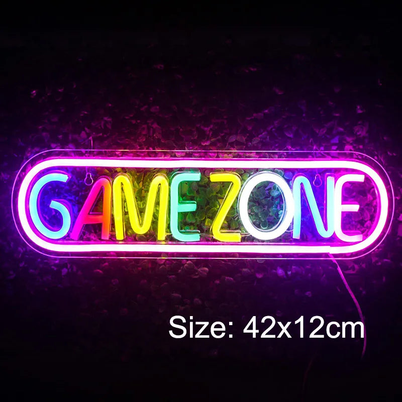Game Neon Sign Light LED Gaming Zone Room Music Game Handle Nightlight Custom Business Logo Decor Bar Internet Cafe Shop Party