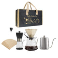 Complete Manual Pour Over Coffee Set V Shape Glass Dripper 600ml Gooseneck Kettle Kit Portable Coffee Travel Bag Barista Gift