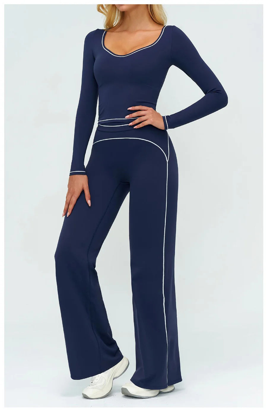 Yoga Set 2PCS Gym Clothes Sportswear Workout Outfits Women Long Sleeve Top Tracksuits Fitness Sports Bra Running Shorts Leggings