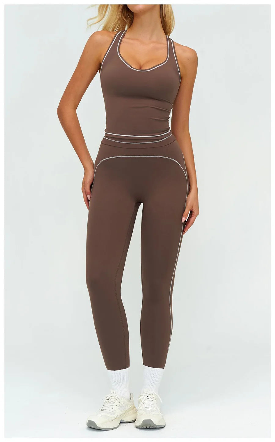 Yoga Set 2PCS Gym Clothes Sportswear Workout Outfits Women Long Sleeve Top Tracksuits Fitness Sports Bra Running Shorts Leggings