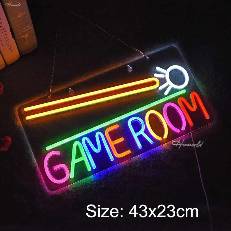 Game Neon Sign Light LED Gaming Zone Room Music Game Handle Nightlight Custom Business Logo Decor Bar Internet Cafe Shop Party
