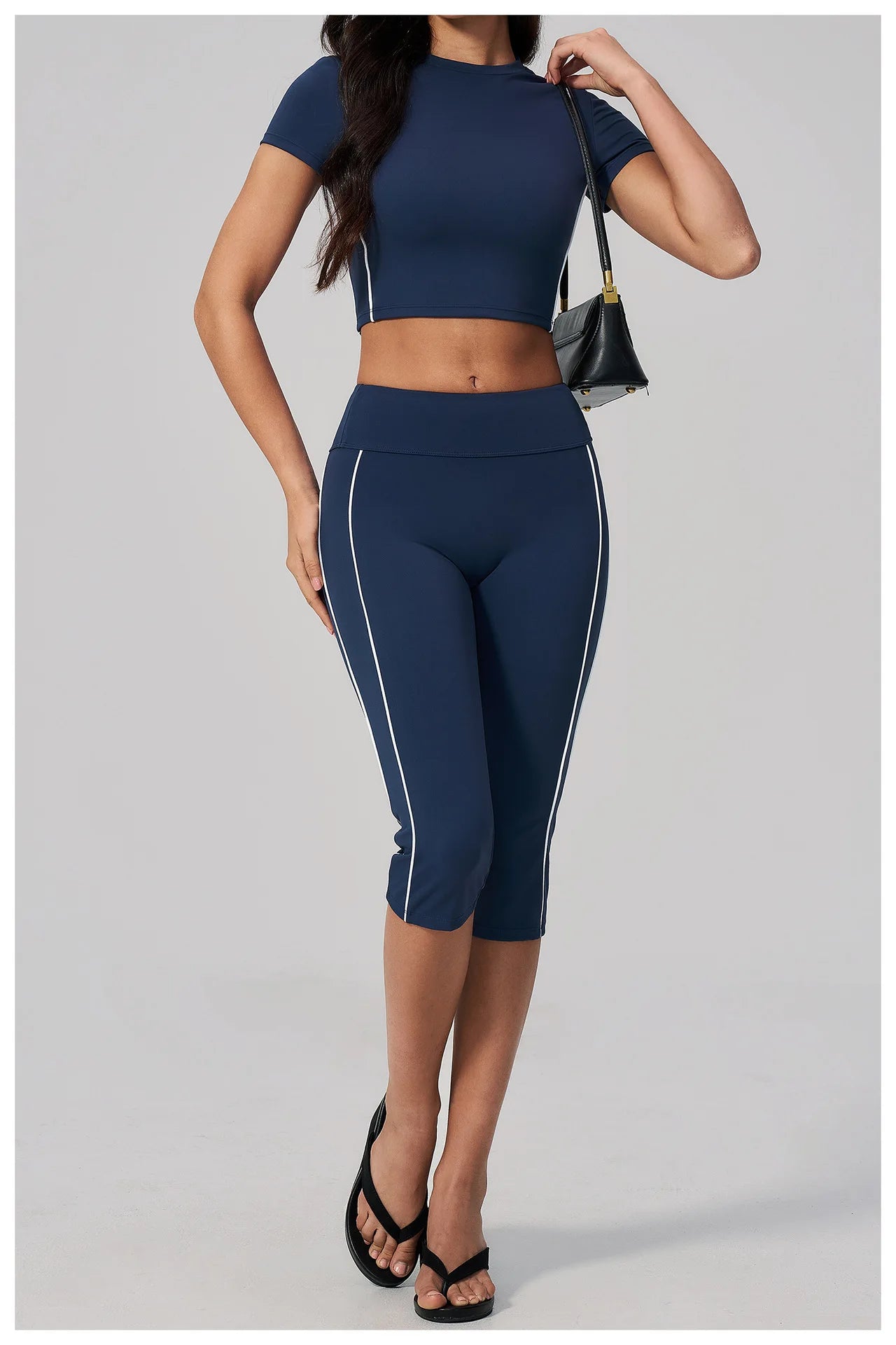 2PCS Yoga Set Women Tracksuit Sports Outfit Gym Set Running Workout Clothes Short Sleeves Sports Bra Athletic Wear Yoga Clothing