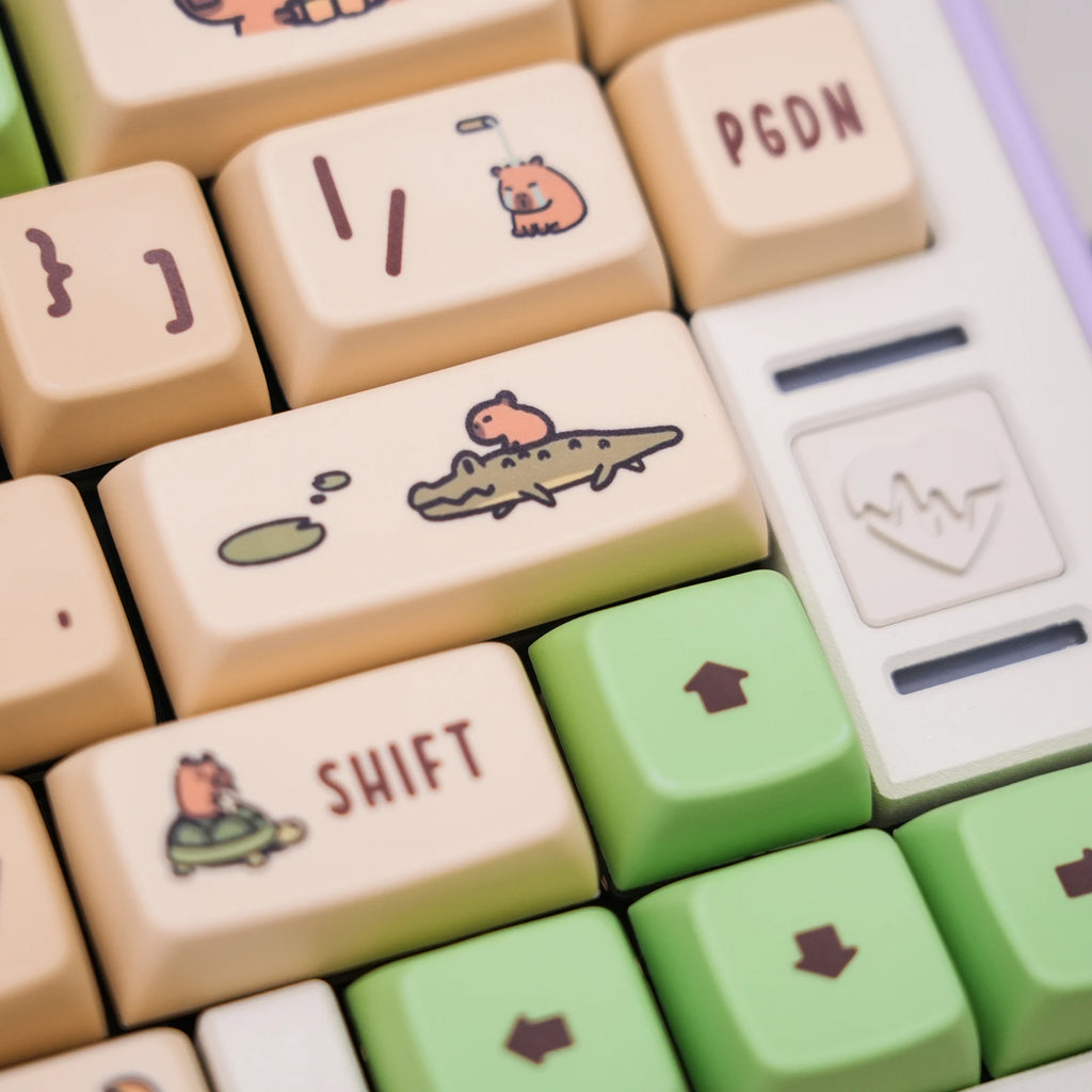 KPREPUBLIC Capybara Keycap Dye Subbed Cute Keycap thick PBT MDA for Mechanical Keyboard 87 tkl 104 ansi xd64 bm60 BM87 BM65