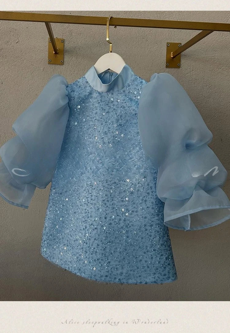 Teen Girl Clothes 2025 New Glitter Kids Girls Princess Gown Piano Recital Sweet Party Outfit Toddler Formal Wear Costume Vestido