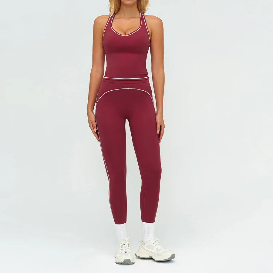 Yoga Set 2PCS Gym Clothes Sportswear Workout Outfits Women Long Sleeve Top Tracksuits Fitness Sports Bra Running Shorts Leggings