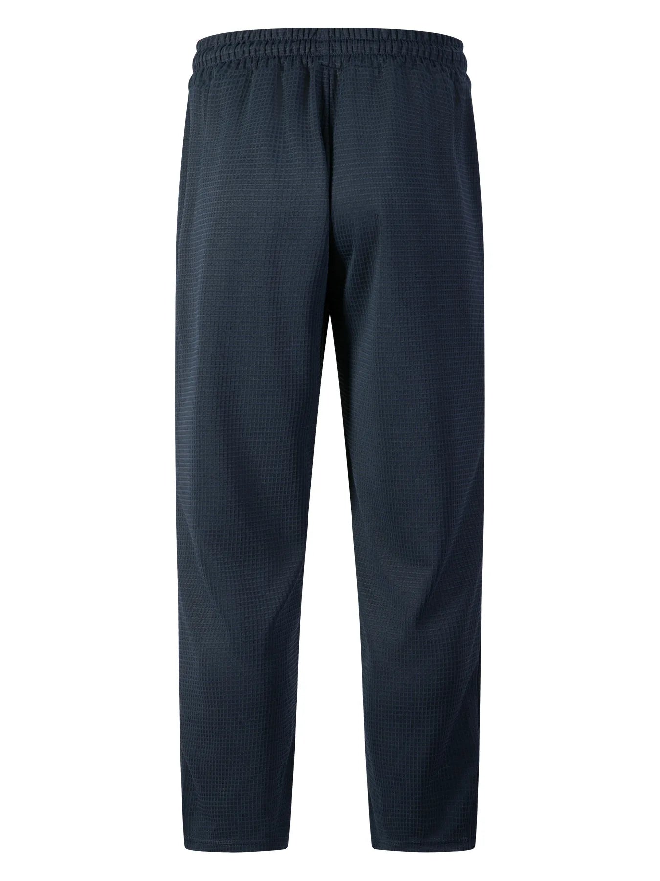 Men's new wide-checkered drawstring casual pants - lightweight, breathable, solid color, comfortable straight-leg trousers