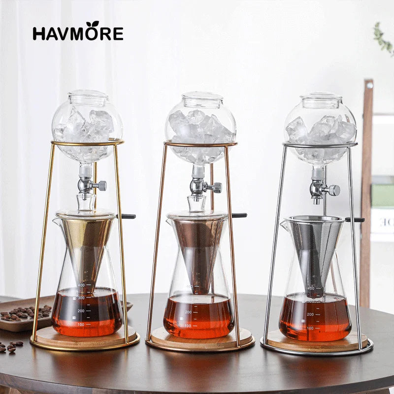 Manual Cold Brewer Glass Drip Coffee Ice Drip Pot 400/600ML Brew Ice Tea Coffee Maker Ice Drip Pot