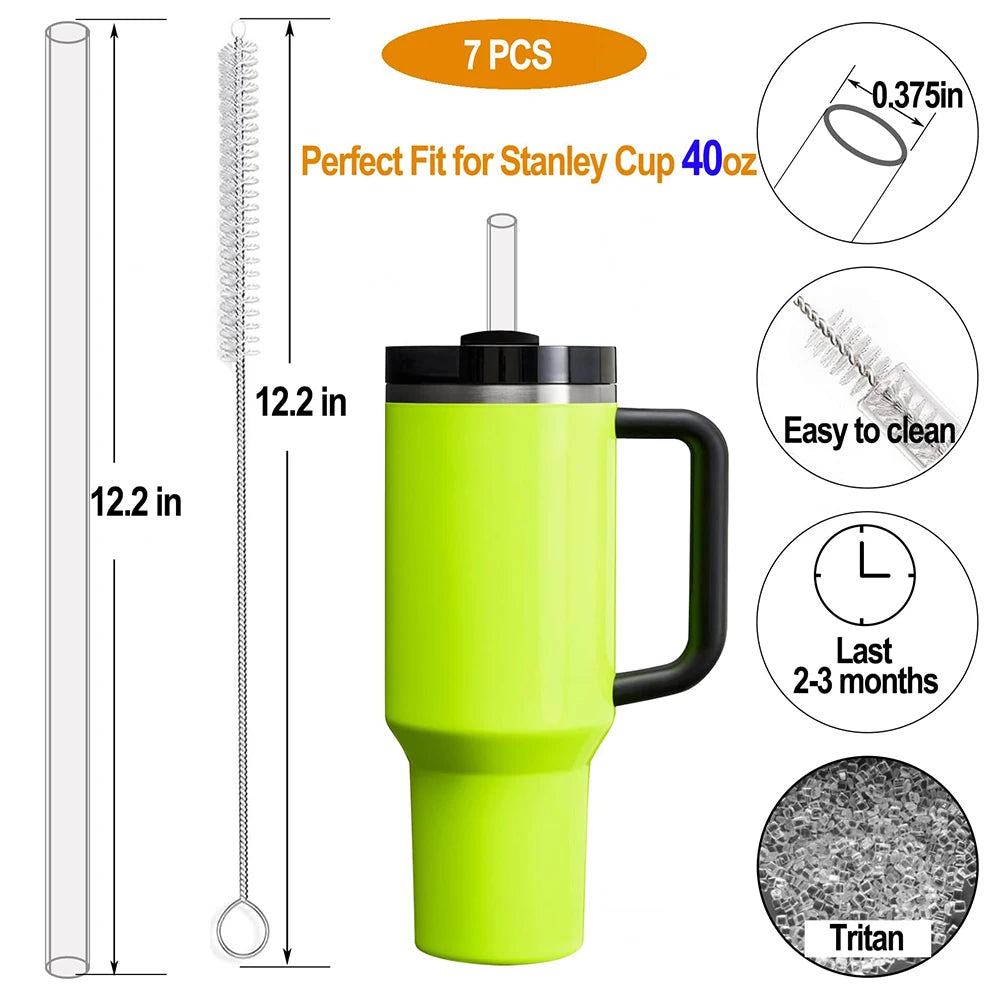 Straws for Stanley Cup, Straw for Stanley Cup 40 OZ, Replacement Straw for Stanley 40oz Tumbler, Tritan Straws with Straw Cleane