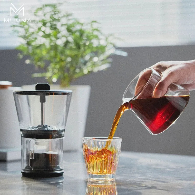 muvna Cold Brew Coffee Maker 600ml Adjustable Water Flow Dripper Iced Coffee Tea Brewer Stainless Steel Filter Home Barista Tool