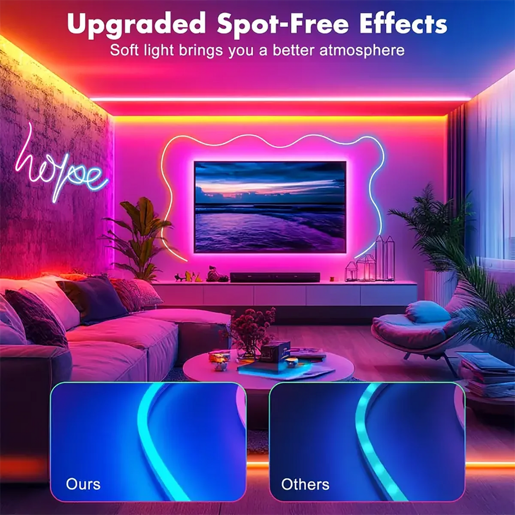 LED Neon Strip RGBIC Gaming Ambient Lighting DC 5V Waterproof  Flexible Ribbon Tape Neon Lights With Bluetooth Music Control