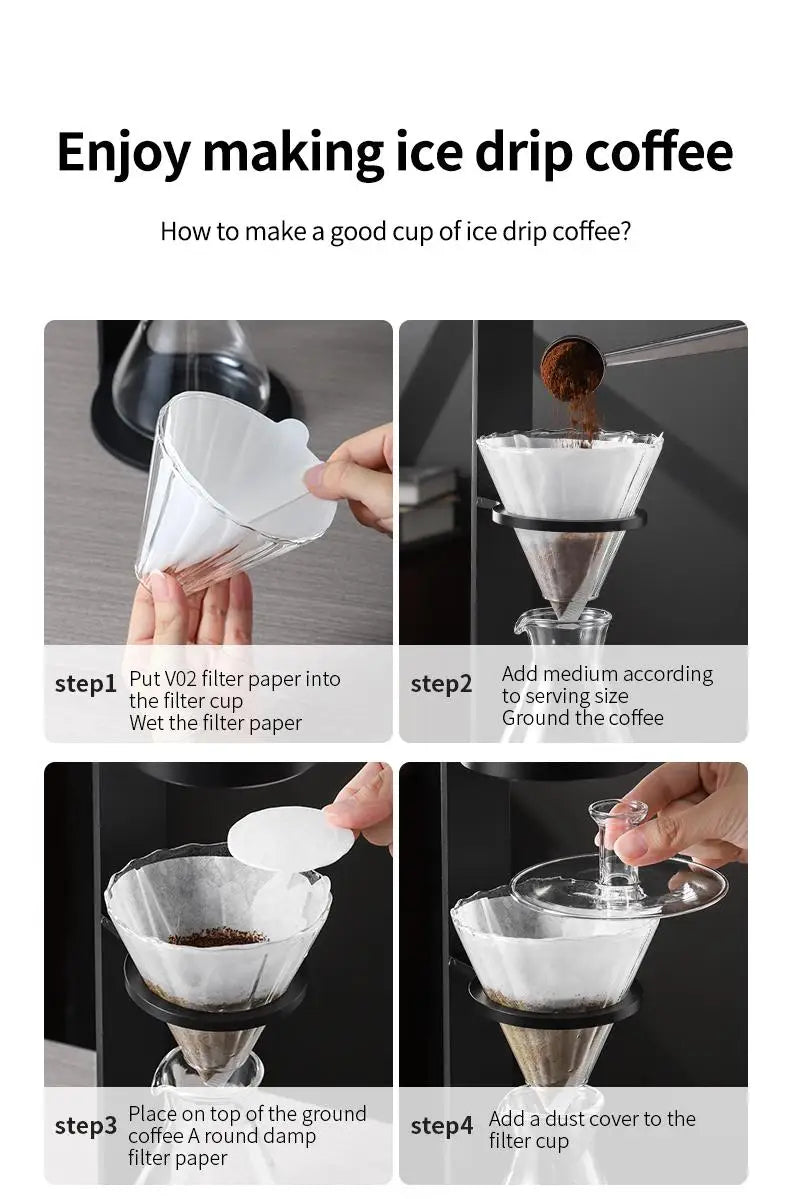 BINCOO L-Shaped Cold Brew Coffee Dripper Cold Brew Drip Coffee Maker Ice Brew Drip-Style Low-Temperature Slow-Brewed Coffee