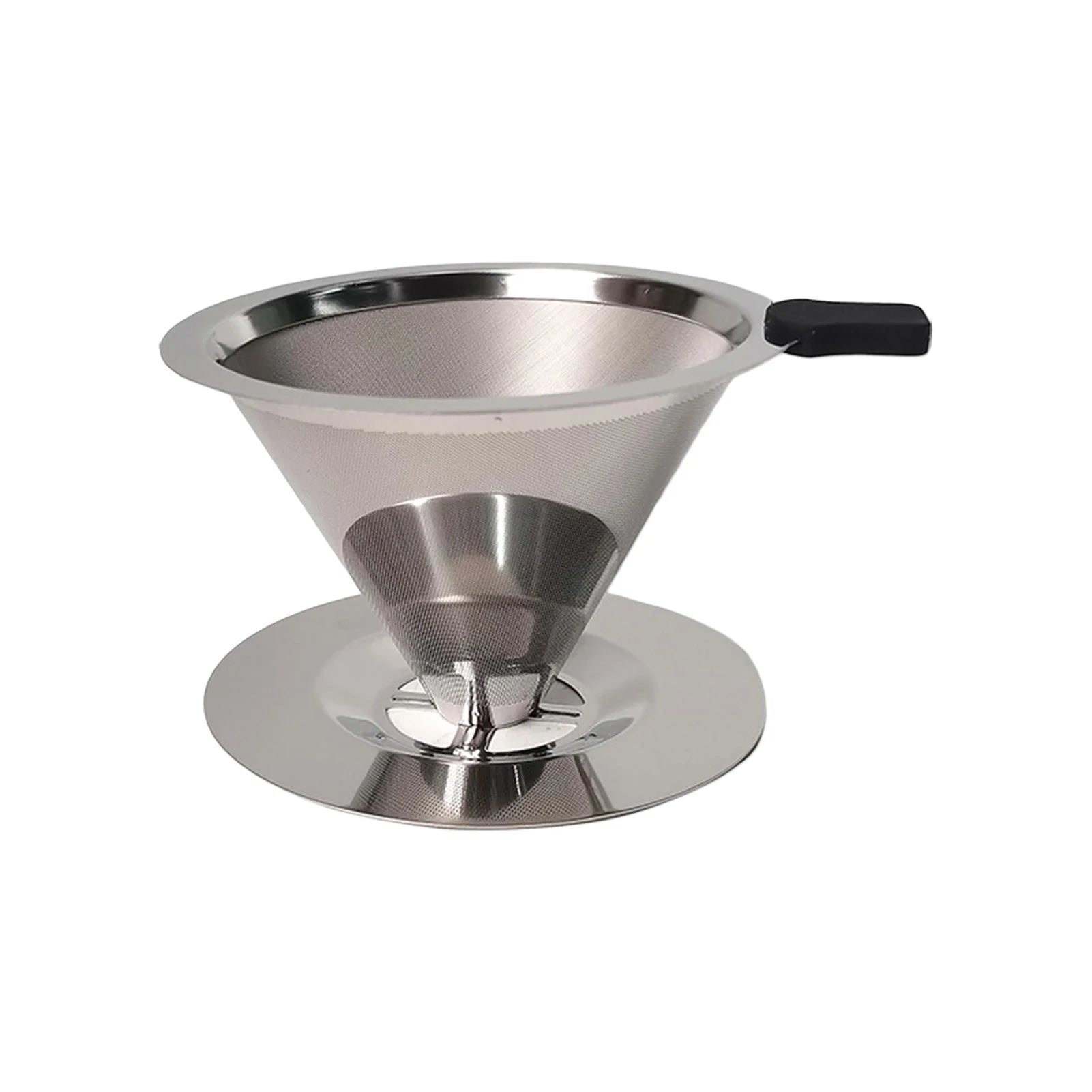 V60 Stainless Steel Coffee Filter Cone Double Layer Paperless Design 304 Material for Pour Over Brewing Large Capacity