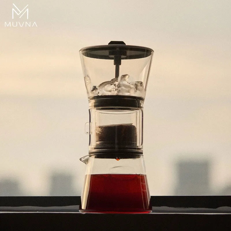muvna Cold Brew Coffee Maker 600ml Adjustable Water Flow Dripper Iced Coffee Tea Brewer Stainless Steel Filter Home Barista Tool