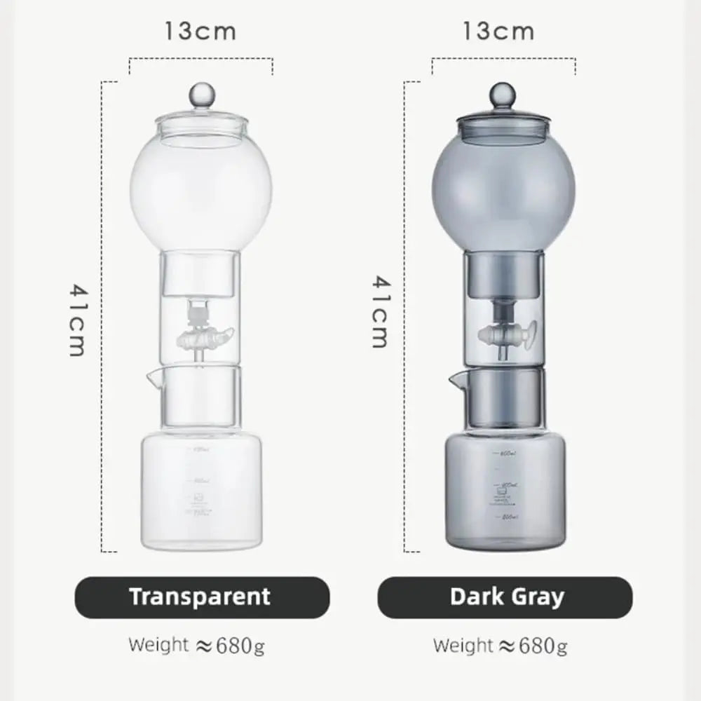 Ice Drip Coffee Maker,20oz Cold Brew Coffee Makers Pot, Filter Cold Brew Machine Borosilicate Glass Drip Barista Accessories