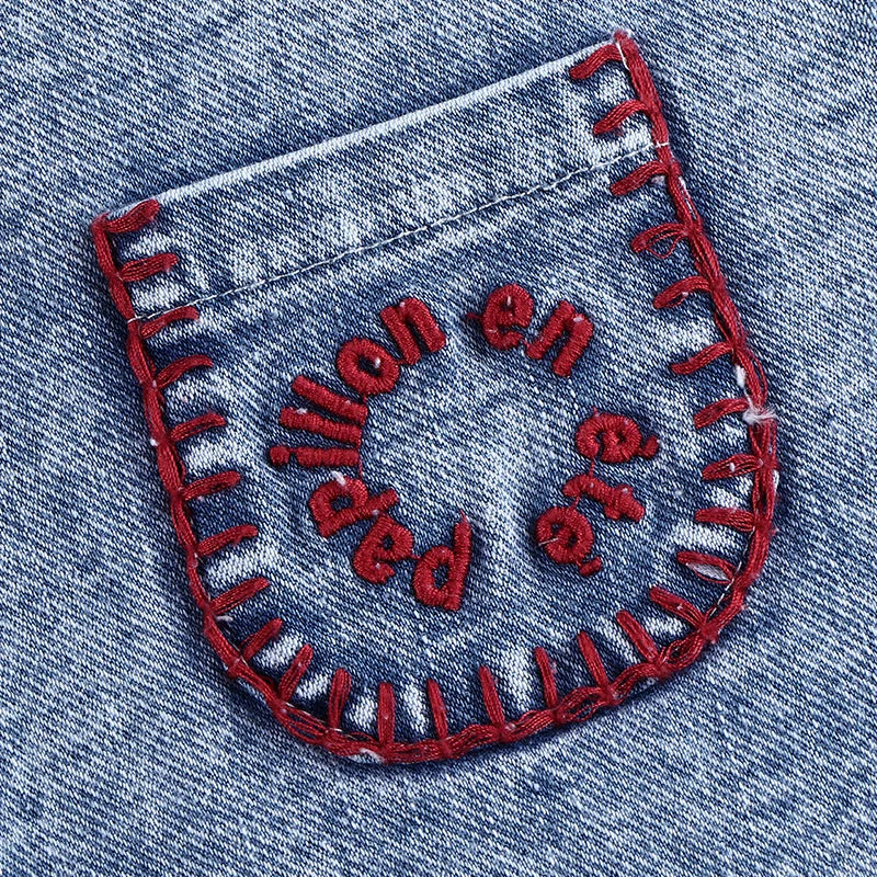 6m-12t 2024 New Summer Spring Denim Famliy Clothing Set Girls Suspender Dress Skirt Baby Sleeveless Romper Overall Boys Shirt