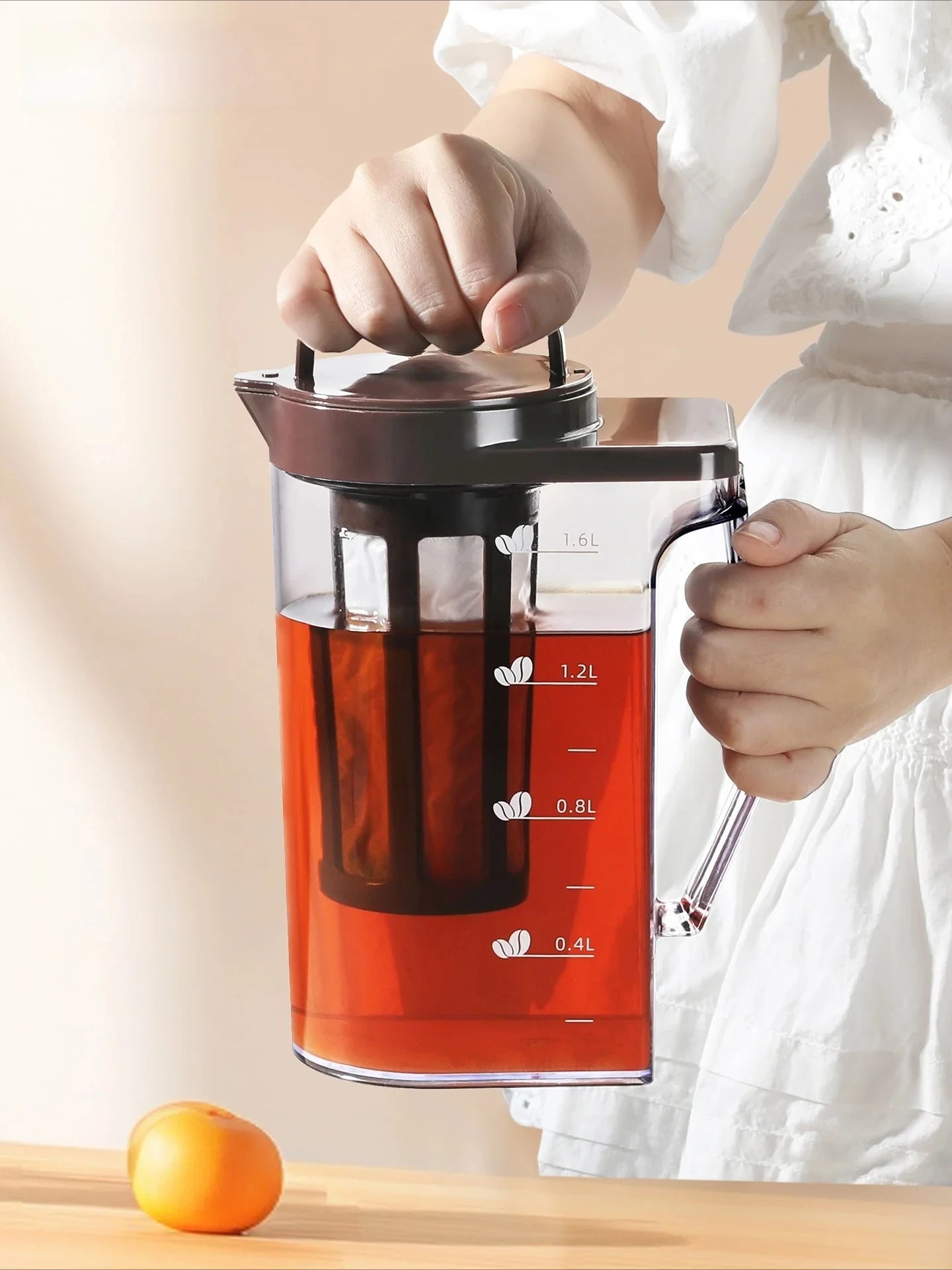 Large Capacity Plastic Cold Brew Coffee Pot For Iced Tea Steep Water Brewing Kitchen Equipment