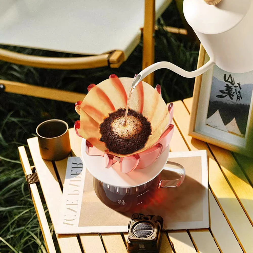 V shaped 60 Coffee Maker Set Coffee Filter Cup Hand drip Filter Cup Crystal Eye coffee dripper pour over Conical reusable filter