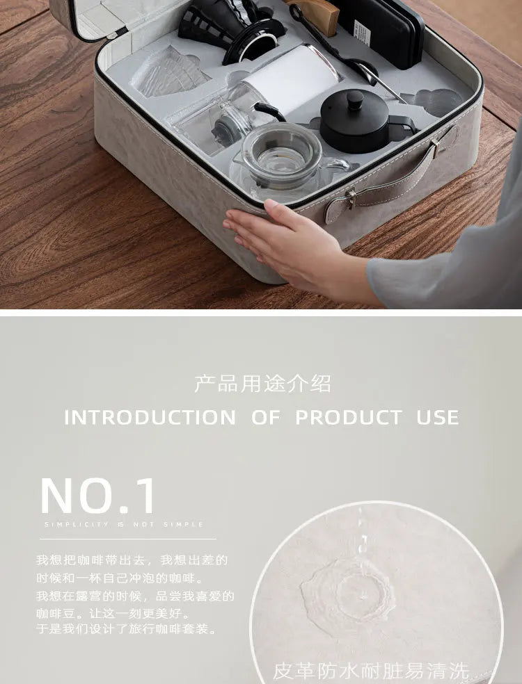 New V60 Travel Hand Brew Coffee Electric Bean Grinder Gift Box Set Stainless Steel Coffee Suitable for Pot Household Storage