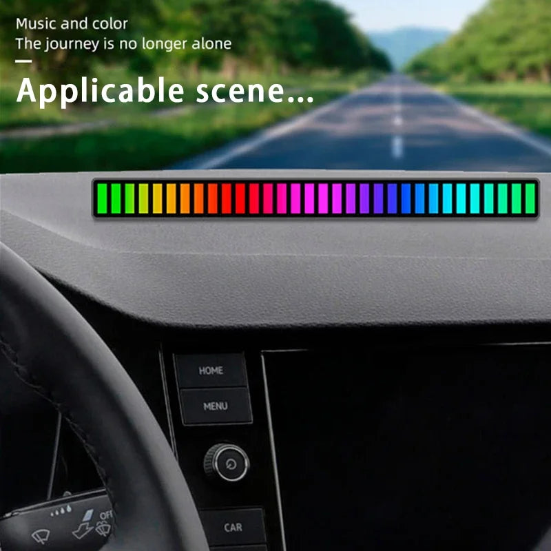 Smart RGB Sound Control Lights 3D Double Sided Pickup LED Lights Rhythm Ambient LAMP APP Control For Car Gaming Desktop Lights