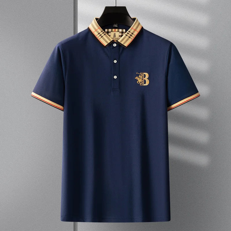 2025 new luxury men's short sleeved summer high-quality designer boutique brand embroidered polo shirt business casual T-shirt