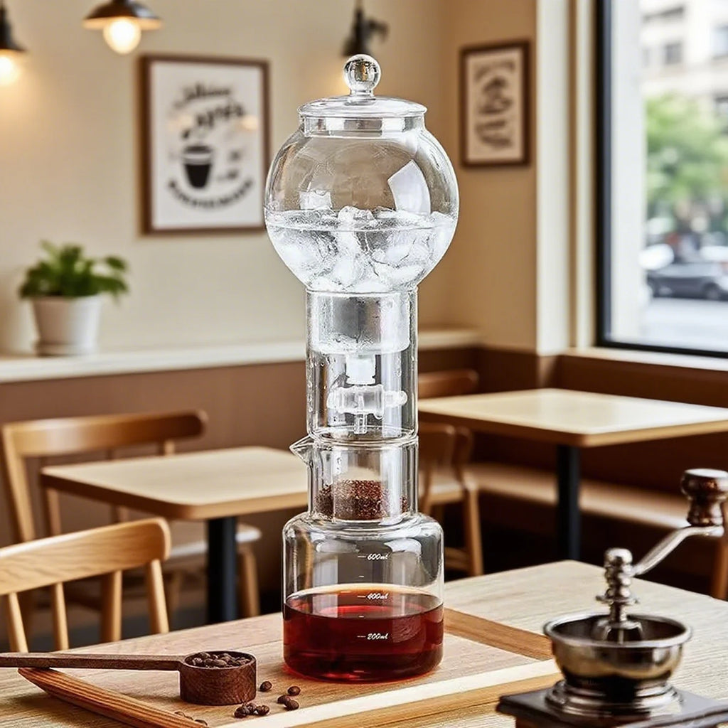 Ice Drip Coffee Maker,20oz Cold Brew Coffee Makers Pot, Filter Cold Brew Machine Borosilicate Glass Drip Barista Accessories