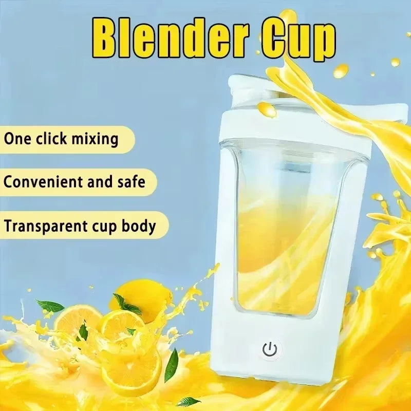 450ml Protein Shaker Bottle Portable USB Charging Fitness Blender Cup Meal Replacement Mixer Bottle for Home Gym Rechargeable