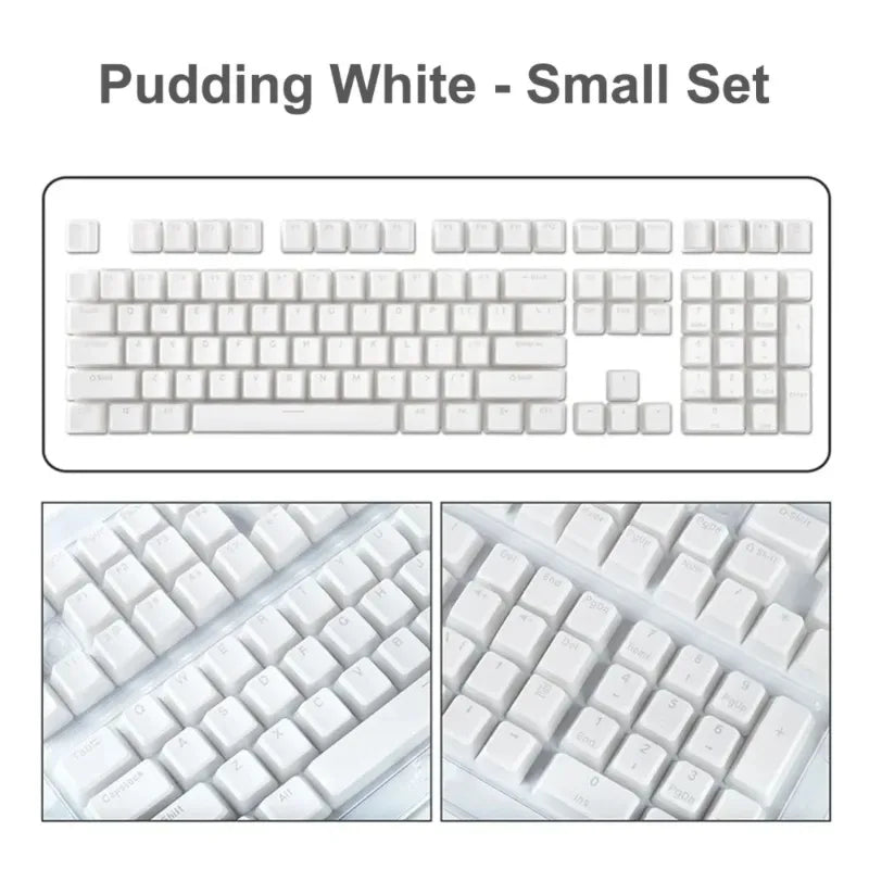 Pudding Keycaps, PBT Shine Through Keycaps 130 Keys Set OEM Profile, for 100%, 75%, 65%, 60% Keyboard for Mechanical Keyboard