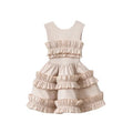 Girls Dress 2025 Spring Autumn Girls Cake Lace Dress Court Vest Dresses for Kids Princess Toddler Cosutme Baby Party Clothing