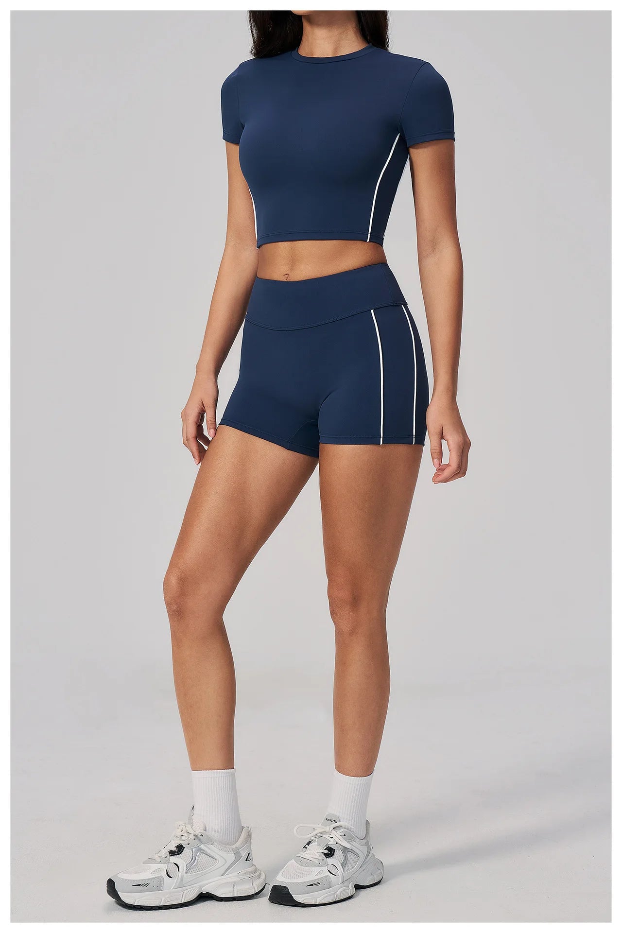 2PCS Yoga Set Women Tracksuit Sports Outfit Gym Set Running Workout Clothes Short Sleeves Sports Bra Athletic Wear Yoga Clothing