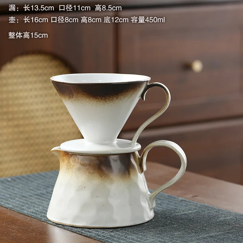 Ceramic V60 Coffee Dripper Funnel Large Capacity Sharing Pot Hand Pour Tool