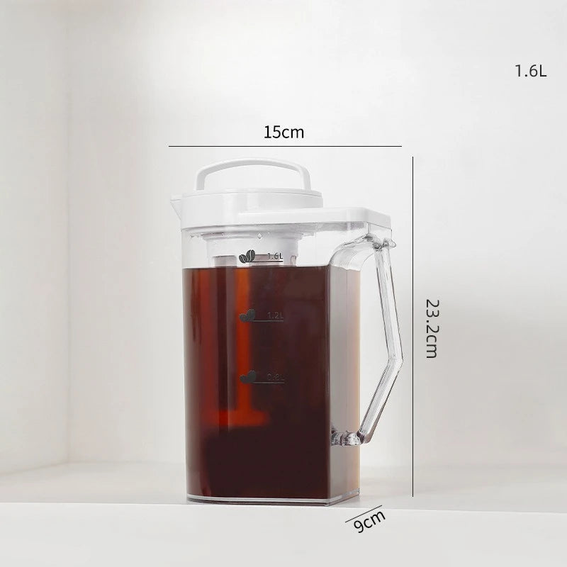 Large Capacity Plastic Cold Brew Coffee Pot For Iced Tea Steep Water Brewing Kitchen Equipment