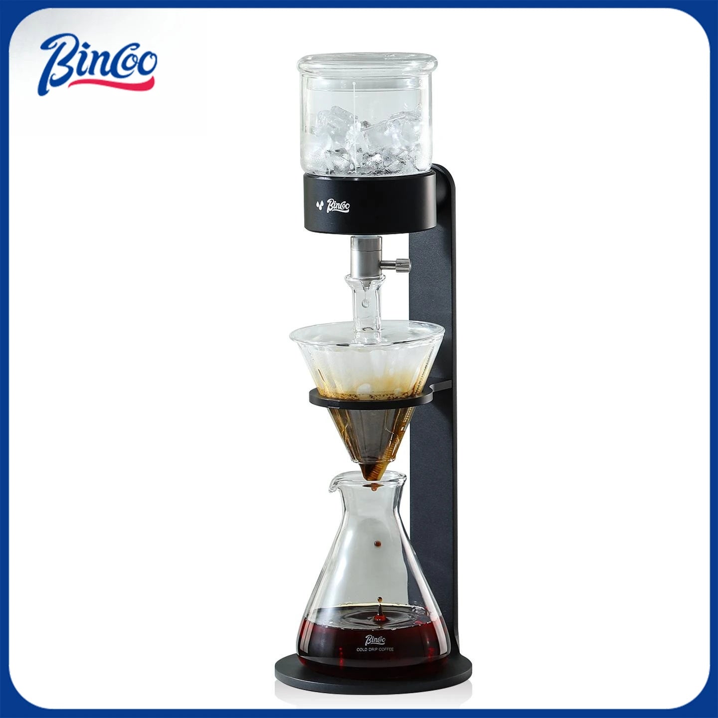 BINCOO L-Shaped Cold Brew Coffee Dripper Cold Brew Drip Coffee Maker Ice Brew Drip-Style Low-Temperature Slow-Brewed Coffee