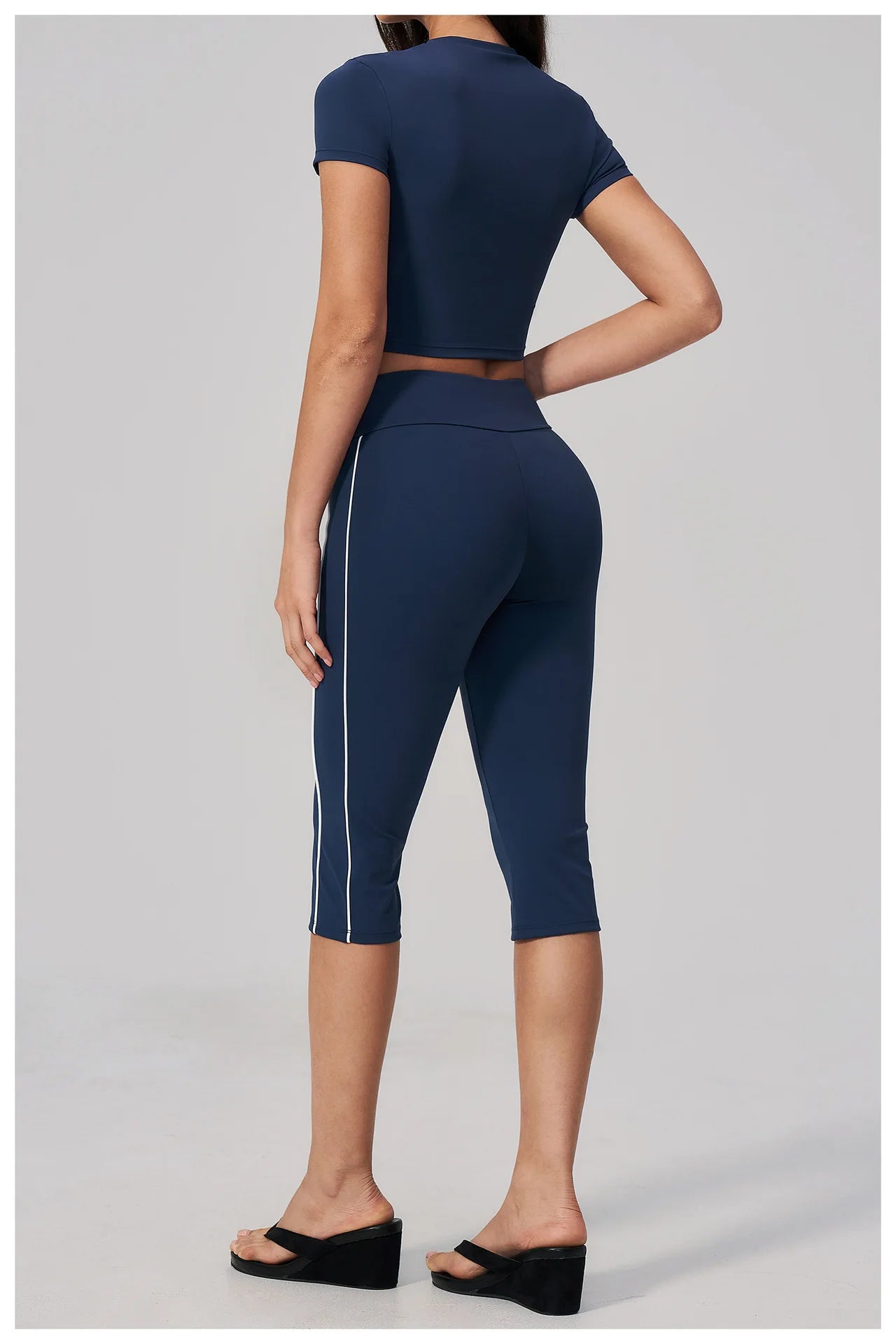 2PCS Yoga Set Women Tracksuit Sports Outfit Gym Set Running Workout Clothes Short Sleeves Sports Bra Athletic Wear Yoga Clothing