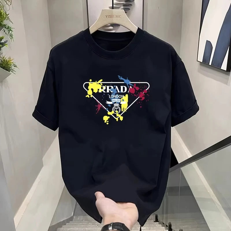 2025 Fashion Luxury Brand Printed Women's T-shirt Pure Cotton T-shirt Brand Breathable T-shirt Men's Street O-neck T-shirt Tops