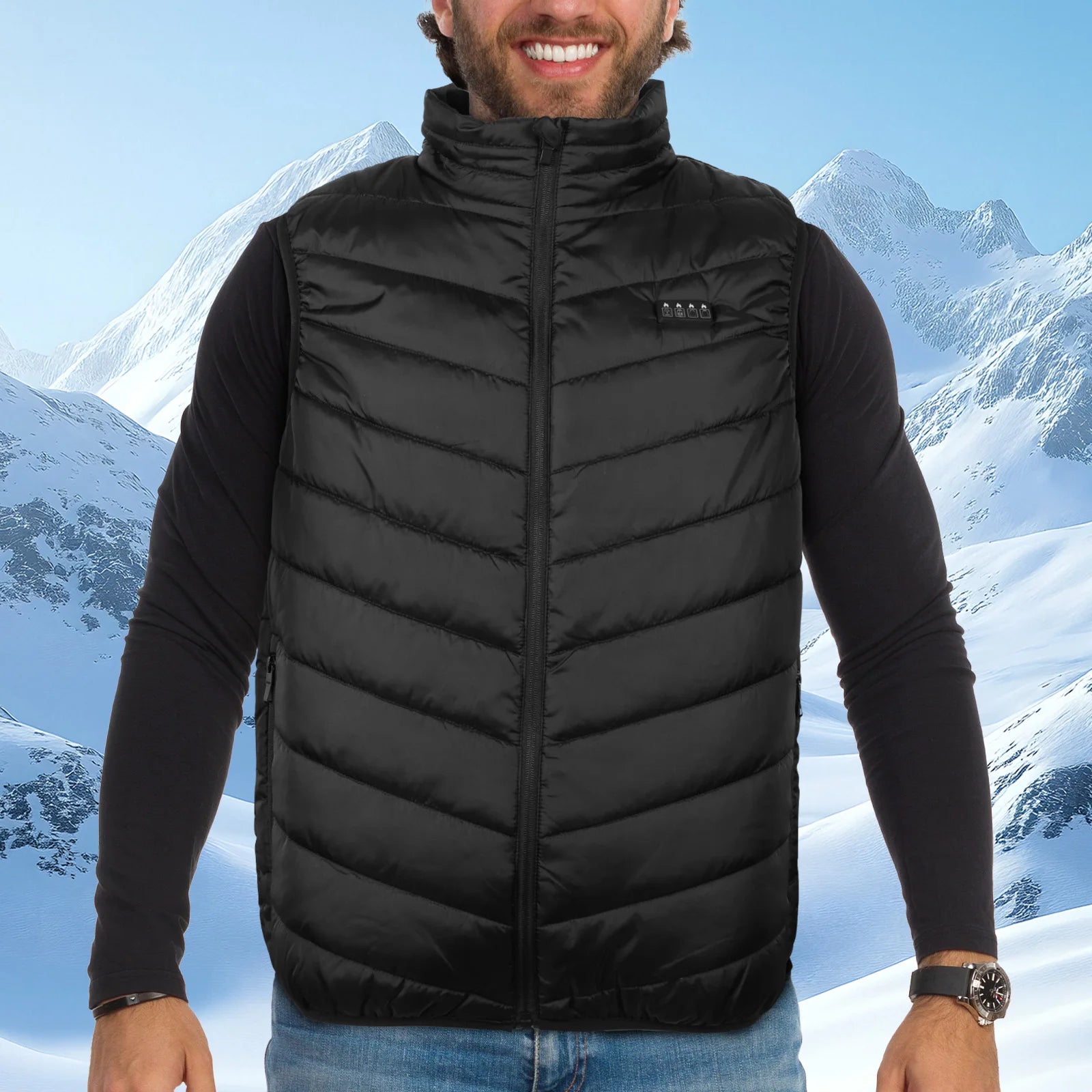 21 Area Heated Vest Thermal Warm Waistcoat Electric Heating Jacket (Black 5XL)