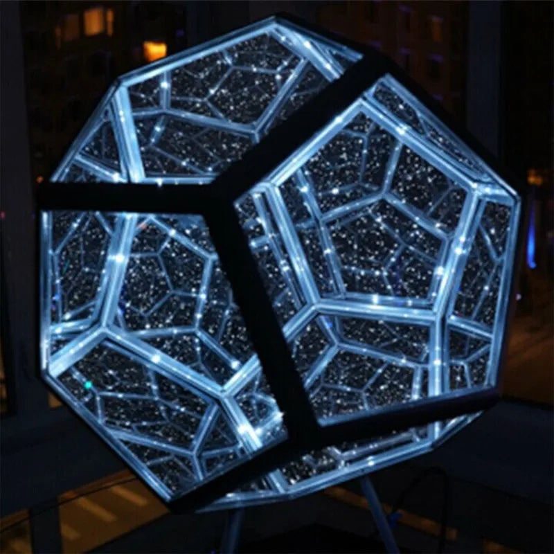 Infinity Dodecahedron Gaming Light 3D Cube Light Desk Cool RGBW Led Table Lamp for Bedroom Gaming Room Decor Led Night Lights