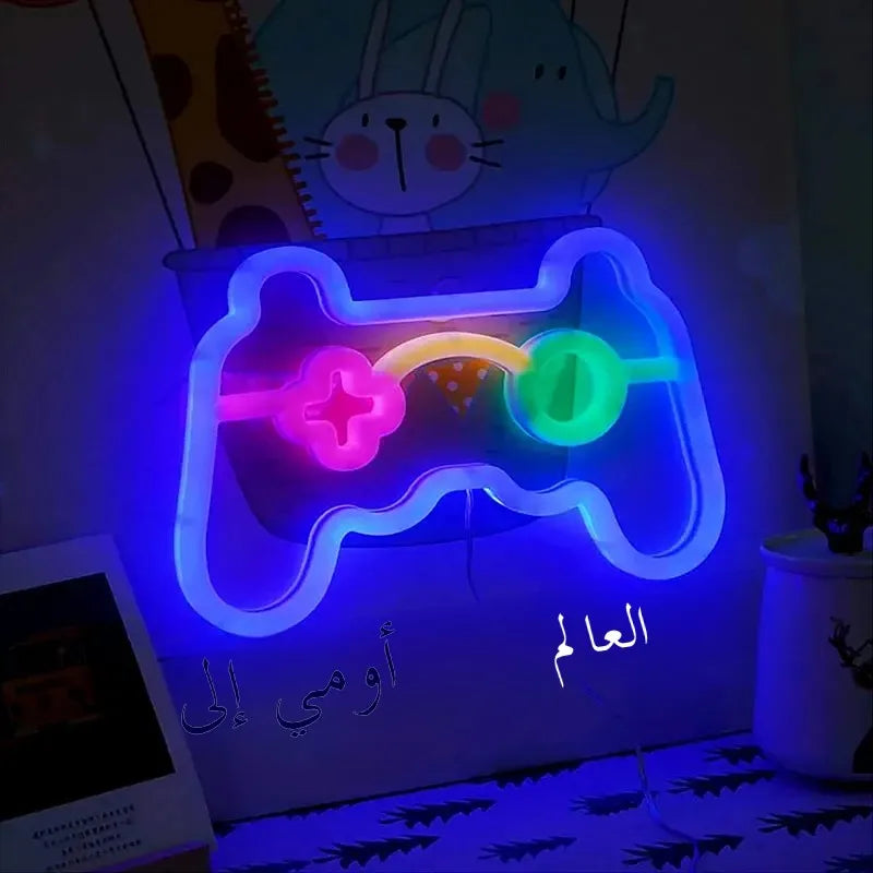 Neon Lights, LED Lights, Gaming Controller Ambient Lights, USB/Battery-Powered, for Holidays, Living Rooms, and Home Decor