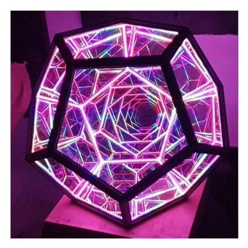 Infinity Dodecahedron Gaming Light 3D Cube Light Desk Cool RGBW Led Table Lamp for Bedroom Gaming Room Decor Led Night Lights