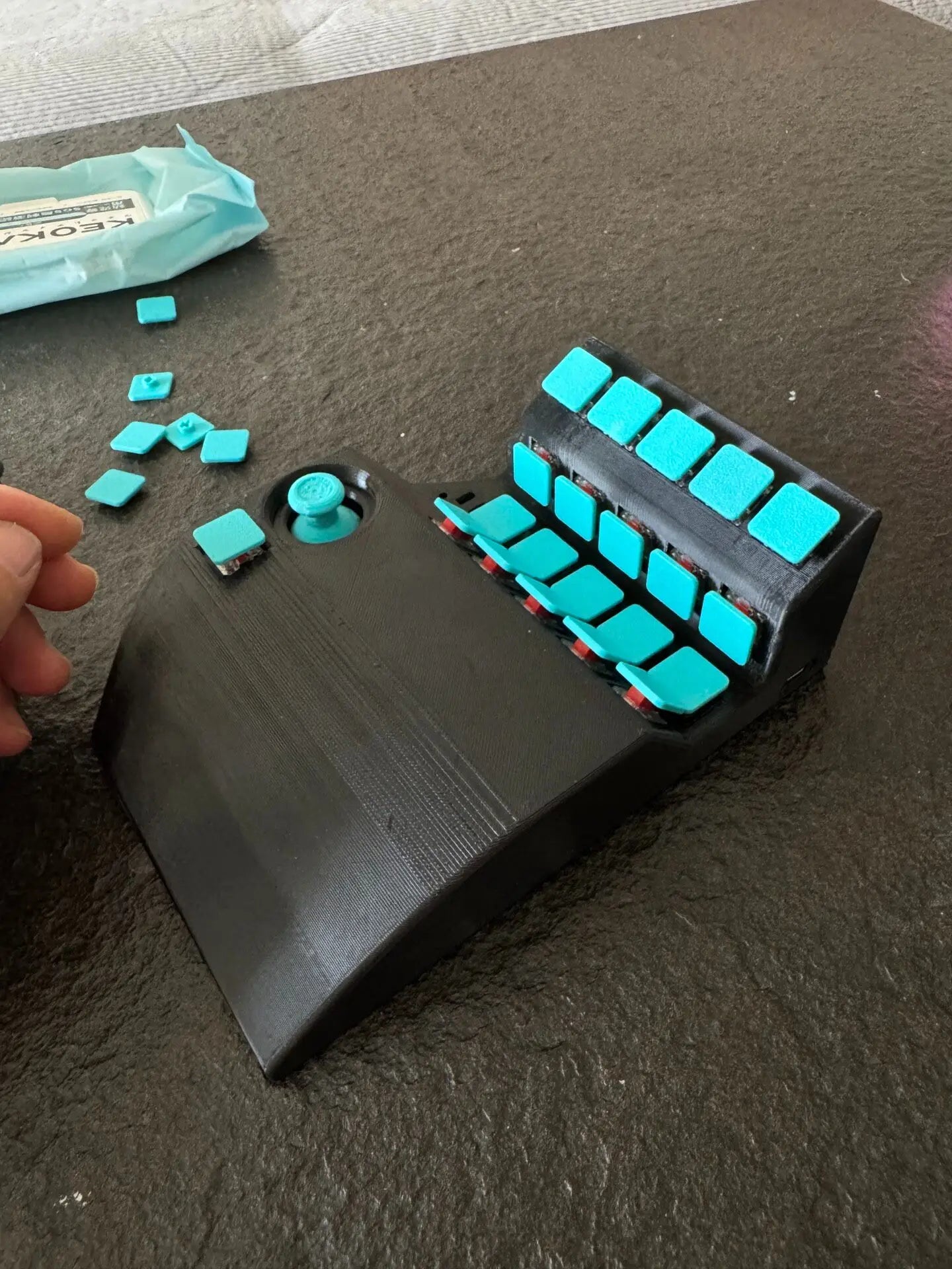 NEW One Hand Curved Gaming Keyboard Custom Wired Welding Joystick QMK Ergonomics Change Keys Online for Gaming Teclado
