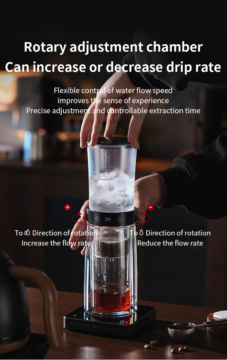Bincoo Cold Brew Extraction Pot Double-layer Glass Ice Drip Pot Drip Coffee Maker Extraction Ice Sharing Cup 450ML