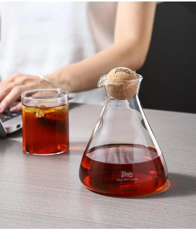 BINCOO L-Shaped Cold Brew Coffee Dripper Cold Brew Drip Coffee Maker Ice Brew Drip-Style Low-Temperature Slow-Brewed Coffee