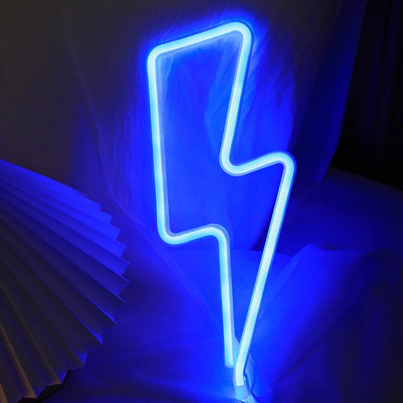Lightning LED neon light, USB/battery powered, bedroom, gaming room, living room, office, wedding, birthday, party supplies