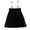 Girls dress elegant leather and cotton family set girls strap dress black outfit clothes for autumn/winter adjust buttons w/bows