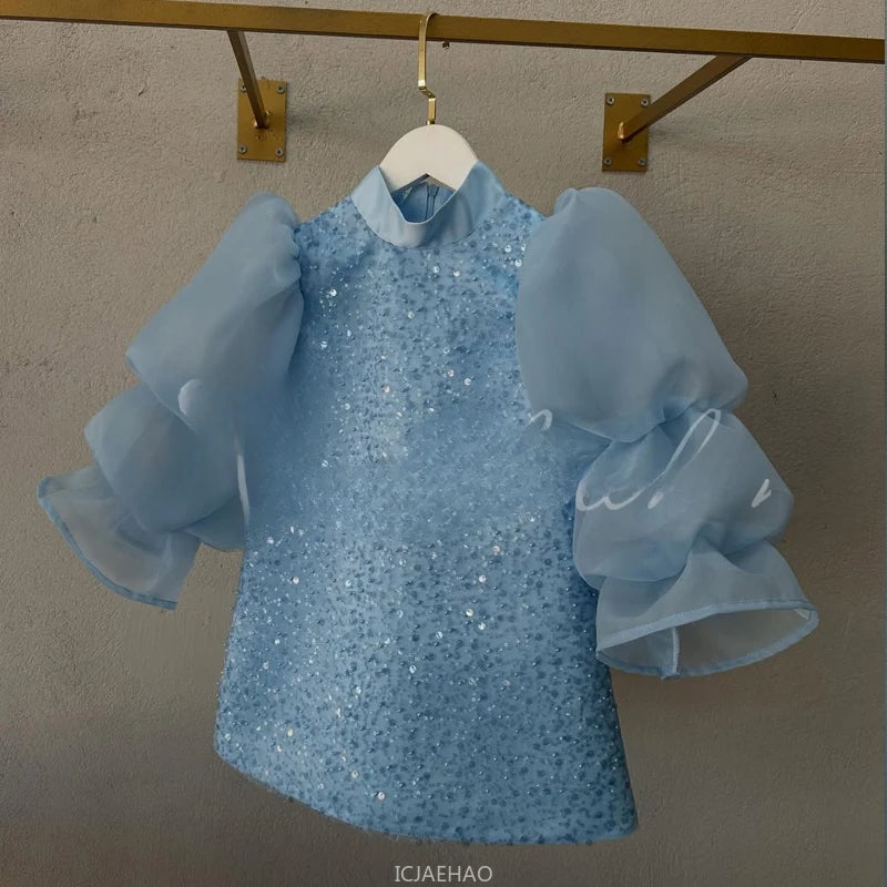 Teen Girl Clothes 2025 New Glitter Kids Girls Princess Gown Piano Recital Sweet Party Outfit Toddler Formal Wear Costume Vestido