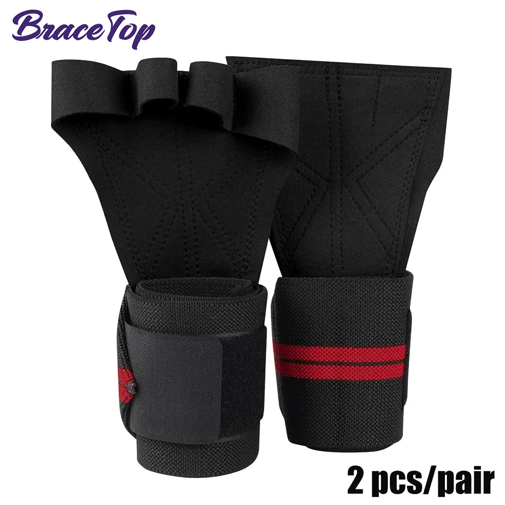 1 Pair Weight Lifting Training Gloves Fitness Sports Body Building Gymnastics Grips Gym Hand Palm Wrist Protector Gloves