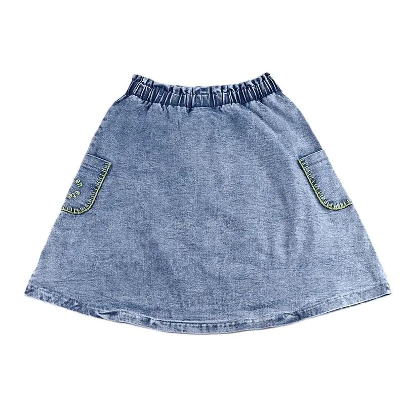 6m-12t 2024 New Summer Spring Denim Famliy Clothing Set Girls Suspender Dress Skirt Baby Sleeveless Romper Overall Boys Shirt